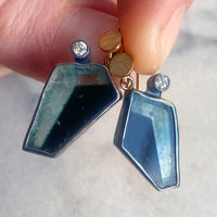 Bicolor Tourmaline and Diamond Earrings